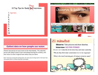 Design Thinking Teacher Workshop- Water Challenge