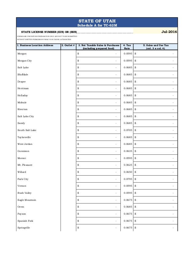 Utah sales and use tax