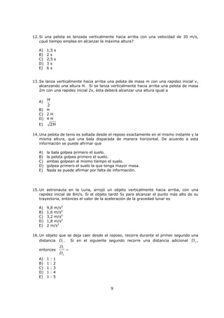 7
El calculo del área (grafico V v/s t) genera una multiplicación de velocidad y tiempo, con lo
cuál podemos obtener la distancia recorrida en un intervalo de tiempo determinado, para el
cuál hay que tomar el valor absoluto del área a calcular. También se puede obtener
desplazamiento total teniendo en cuenta el signo.
Con el grafico de la figura 10, podemos demostrar la ecuación de itinerario de un
movimiento rectilíneo uniformemente acelerado, para la cual tomaremos como posición
inicial el origen ( mx 00 ). Calculando el área (trapecio) en intervalo de tiempo t' tenemos:
trapeciotriangulogulorec AreaAreaAreaArea tan
en la cual se obtiene lo siguiente:
  