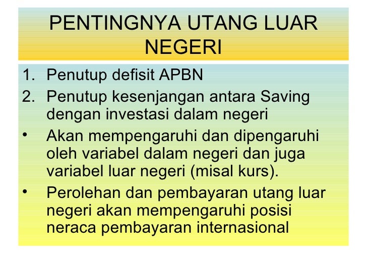 Utang luar negeri Utang luar negeri