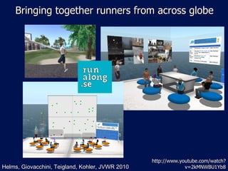 Bringing together runners from across globe Helms, Giovacchini, Teigland, Kohler, JVWR 2010 http://www.youtube.com/watch?v=2kMNWBU1Yb8 