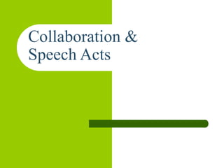 Collaboration &
Speech Acts
 