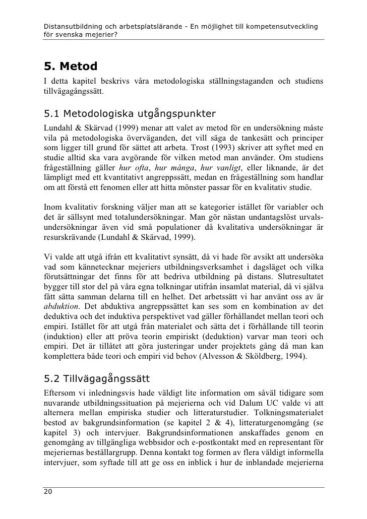Distansutbildning och arbetsplatslärande