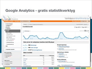 Google Analytics - gratis statistikverktyg
 