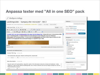 Anpassa texter med ”All in one SEO” pack
 