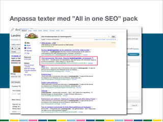 Anpassa texter med ”All in one SEO” pack
 