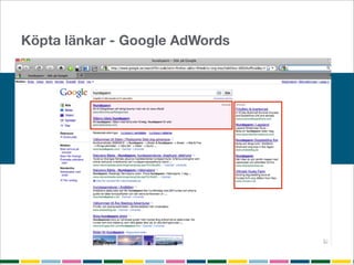 Köpta länkar - Google AdWords
 