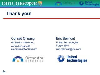 Thank you!
24
Conrad Chuang
Orchestra Networks
conrad.chuang@
orchestranetworks.com
Eric Belmont
United Technologies
Corporation
eric.belmont@utc.com
 