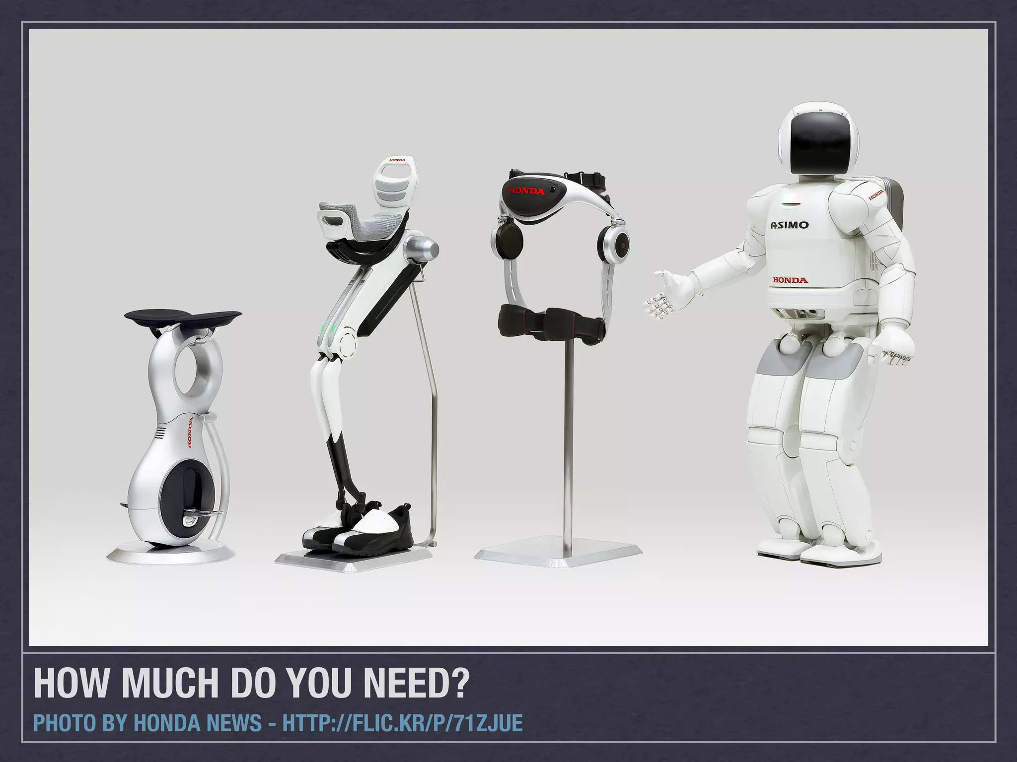 HOW MUCH DO YOU NEED?
PHOTO BY HONDA NEWS - HTTP://FLIC.KR/P/71ZJUE
 
