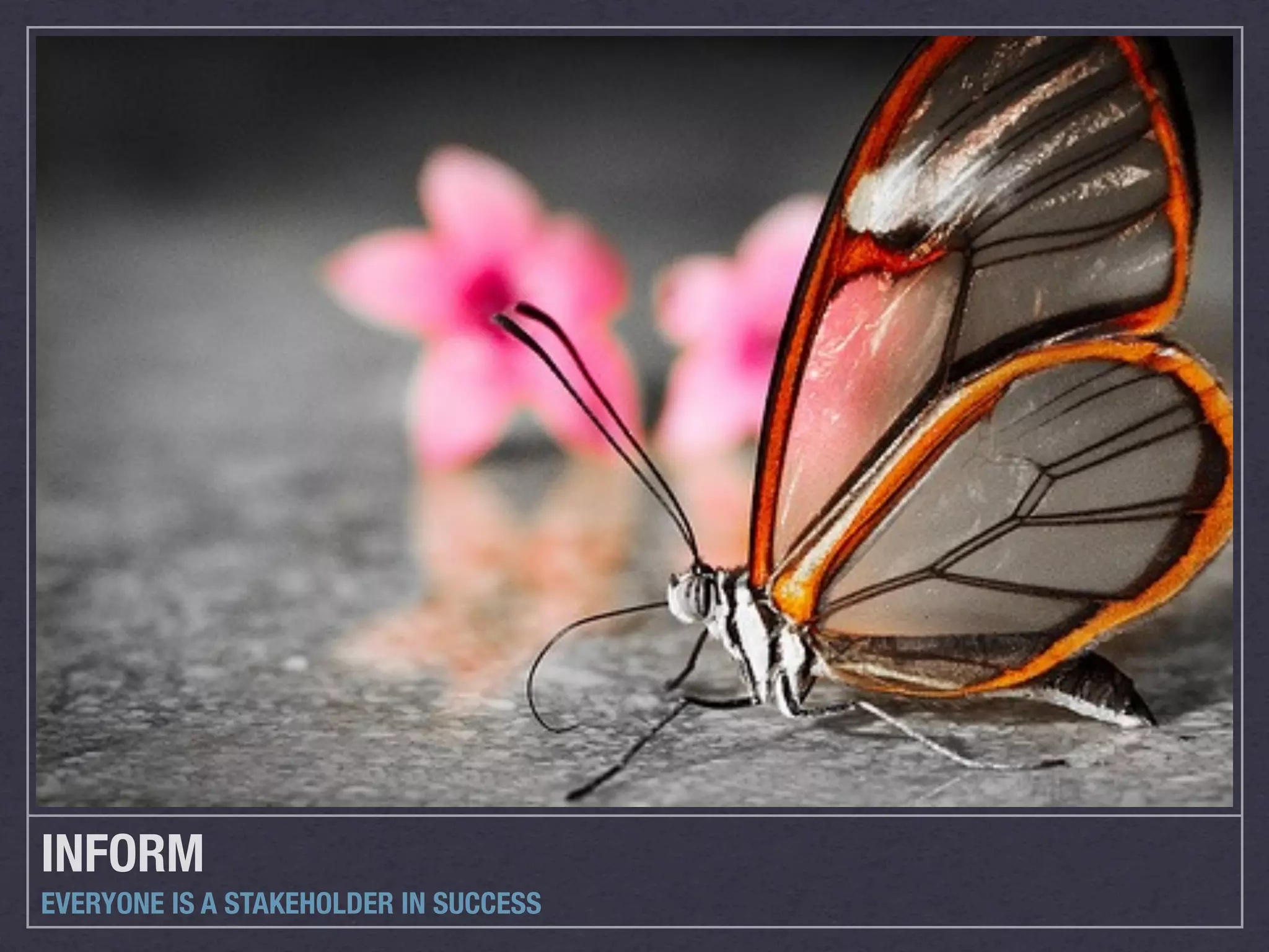 INFORM
EVERYONE IS A STAKEHOLDER IN SUCCESS
 