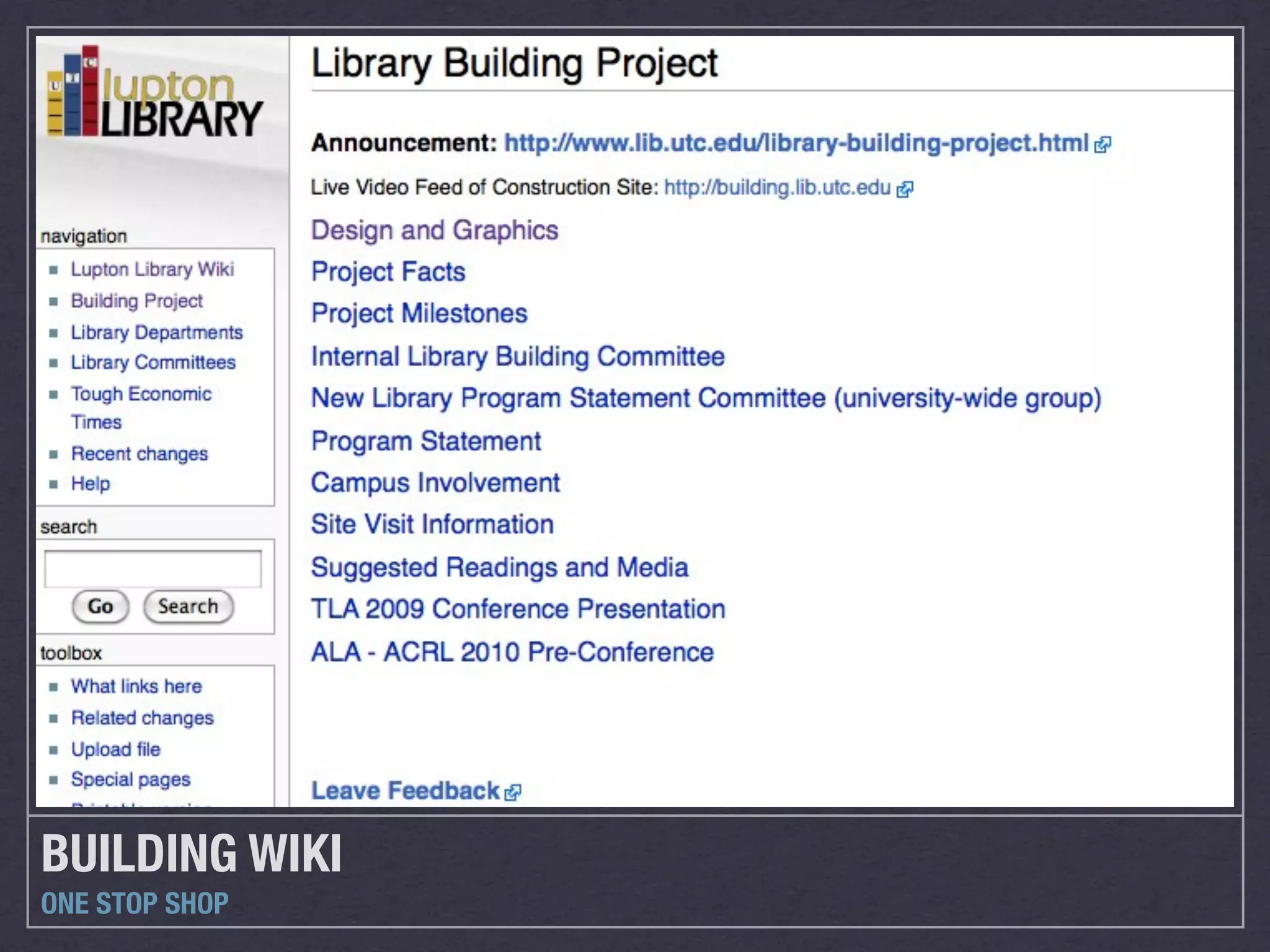 BUILDING WIKI
ONE STOP SHOP
 