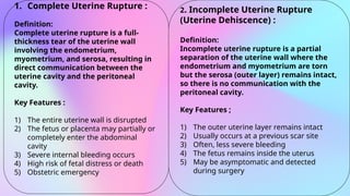 Uterine rupture is a rare but life-threatening tearing of the uterine ...