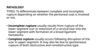 Comprehensive Overview of Uterine Rupture: Causes, Diagnosis, and ...