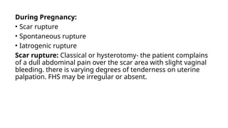 Comprehensive Overview of Uterine Rupture: Causes, Diagnosis, and ...