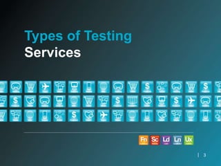 The Challenge

   Types of Testing
   Services




                      |   3
 
