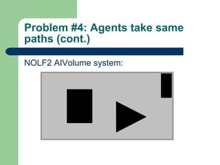 Problem #4: Agents take same paths (cont.) NOLF2 AIVolume system: 