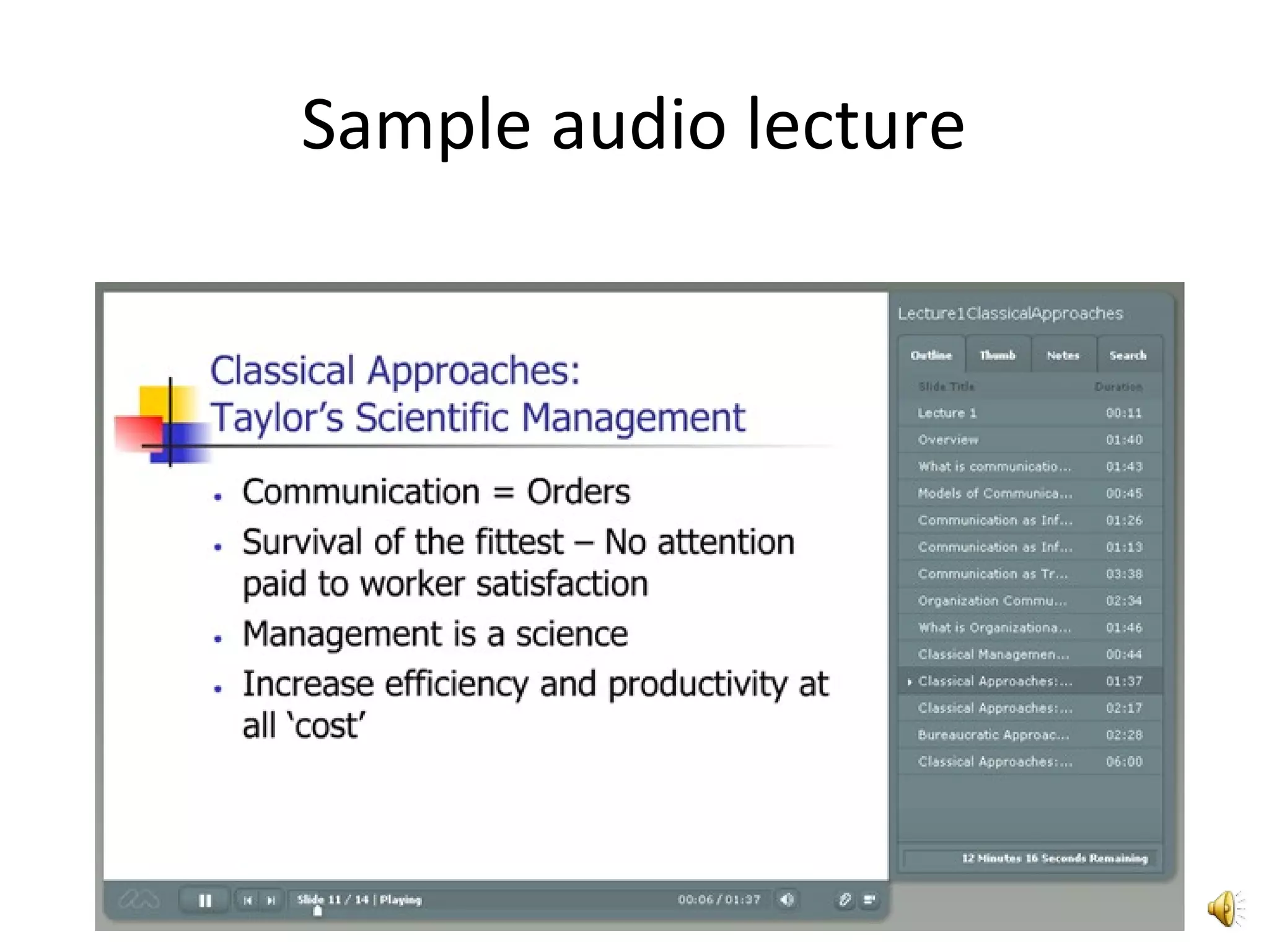 Sample audio lecture
 