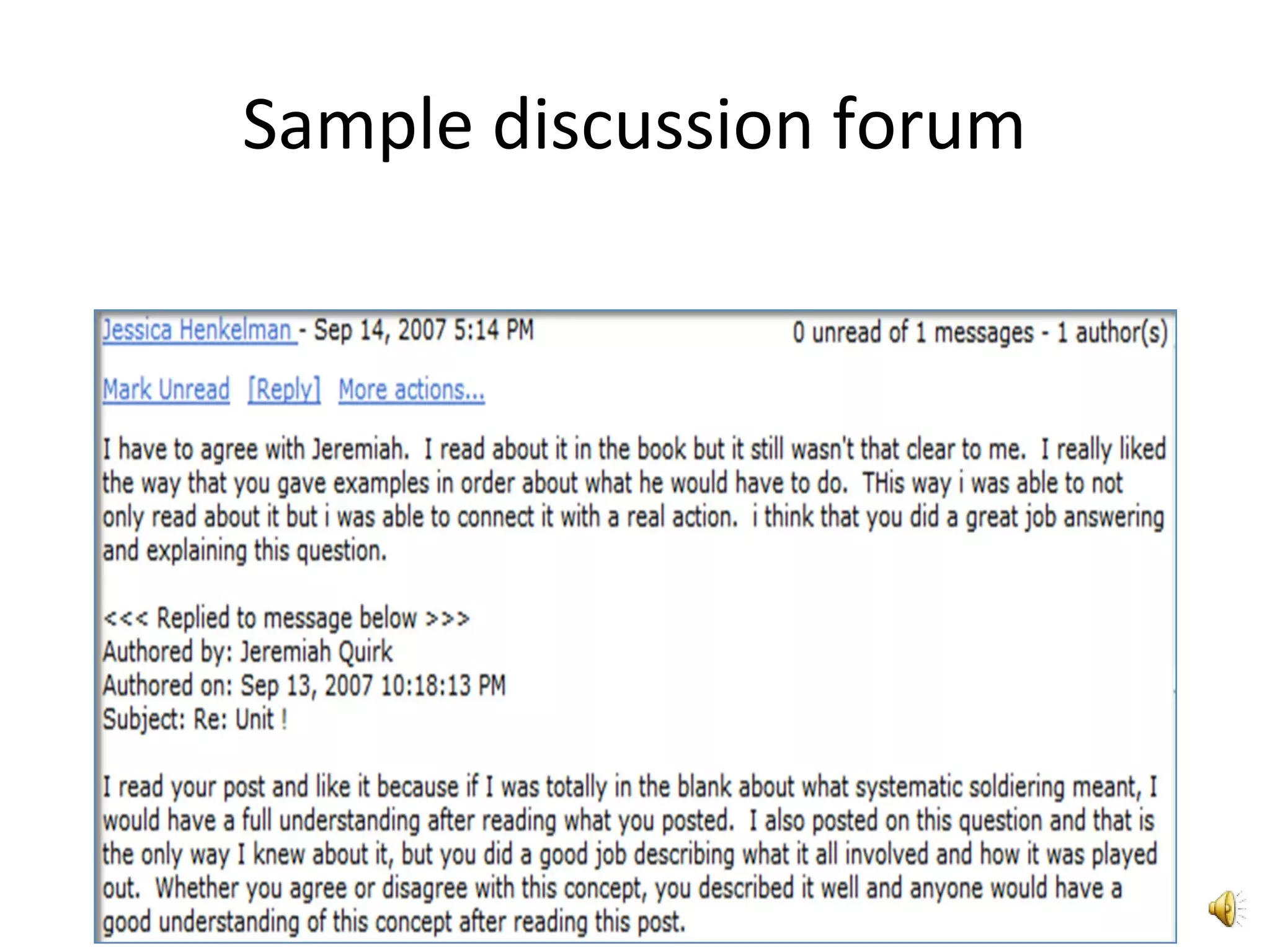 Sample discussion forum
 