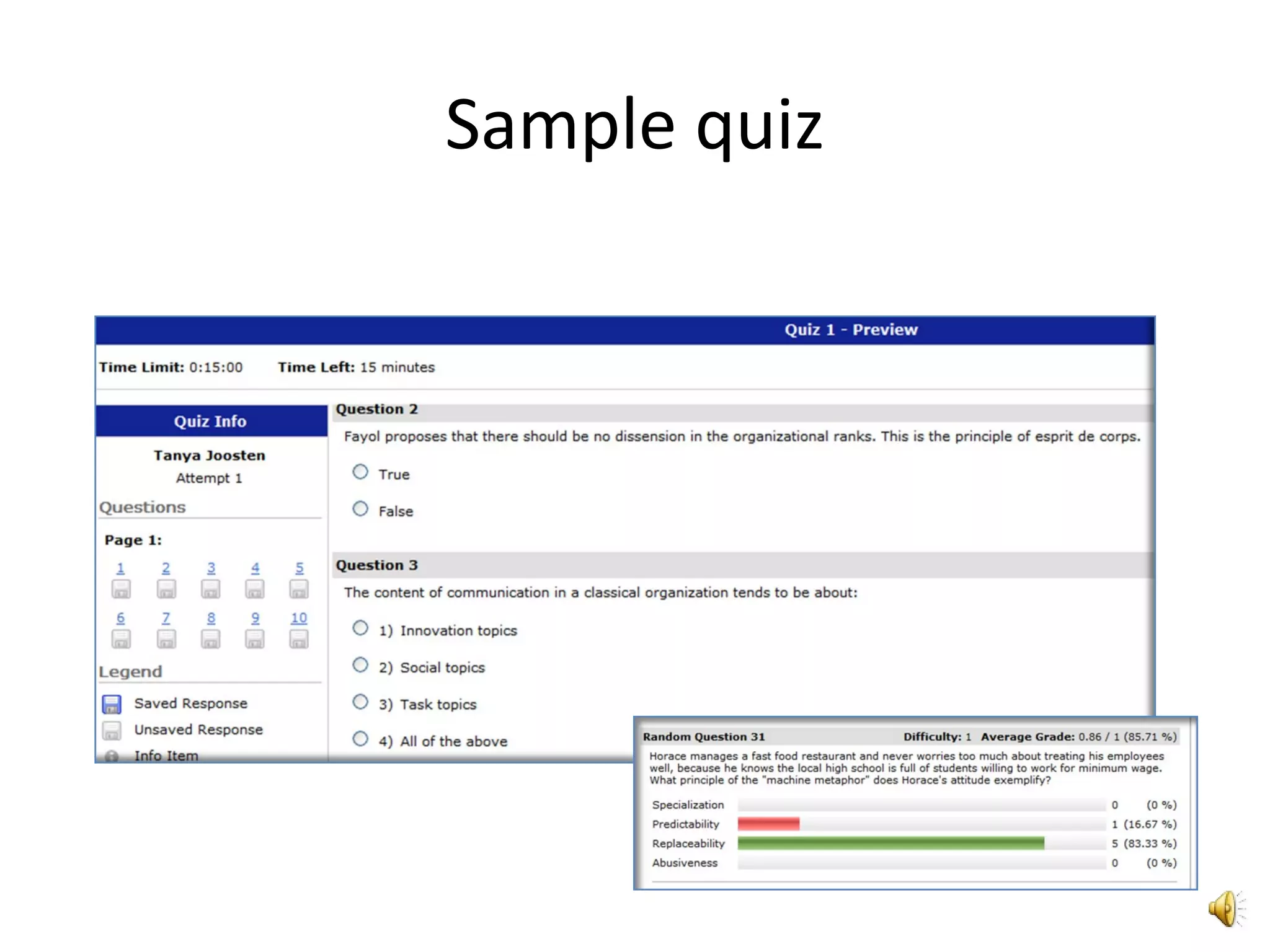 Sample quiz
 