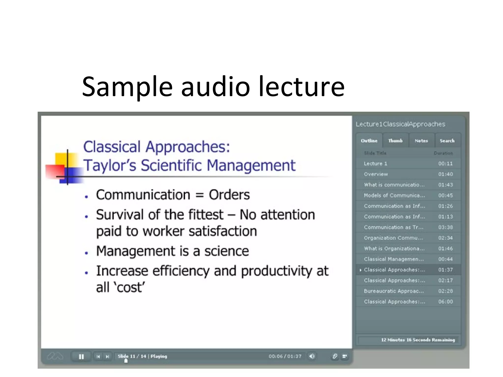 Sample audio lecture
 
