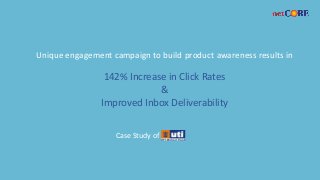 Unique engagement campaign to build product awareness results in
142% Increase in Click Rates
&
Improved Inbox Deliverability
Case Study of
 