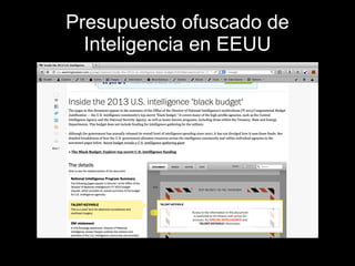 Presupuesto ofuscado de
Inteligencia en EEUU
 