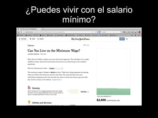 ¿Puedes vivir con el salario
mínimo?
 
