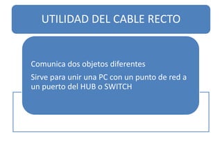 Utilidad del cable recto