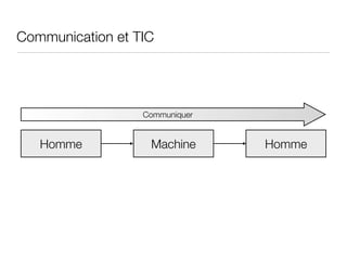Communication et TIC




                  Communiquer


   Homme           Machine      Homme
 