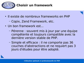 Utilisation optimale et professionnelle de PHP