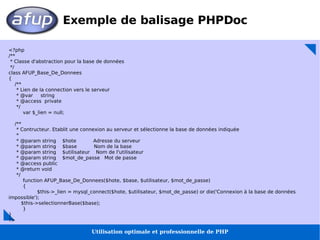 Utilisation optimale et professionnelle de PHP