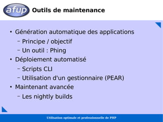 Utilisation optimale et professionnelle de PHP