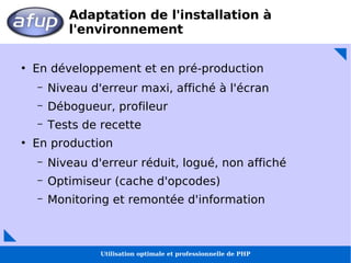 Utilisation optimale et professionnelle de PHP