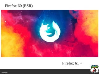 Root66 -
Firefox 60 (ESR)
Firefox 61 +
 