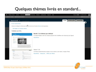 Quelques thèmes livrés en standard...




16/28 Utiliser Drupal | David Guigui | ©OSInet 2012
 