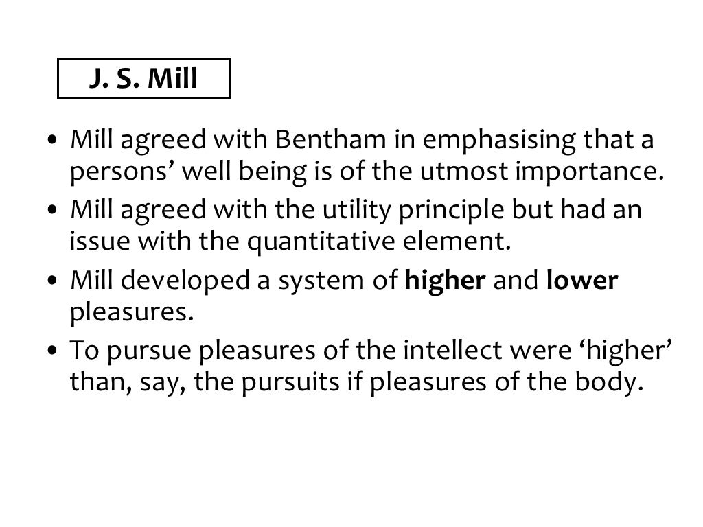 Utilitarianism bentham mill