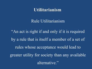 Utiliteriansim chapter 5 lecture | PPT