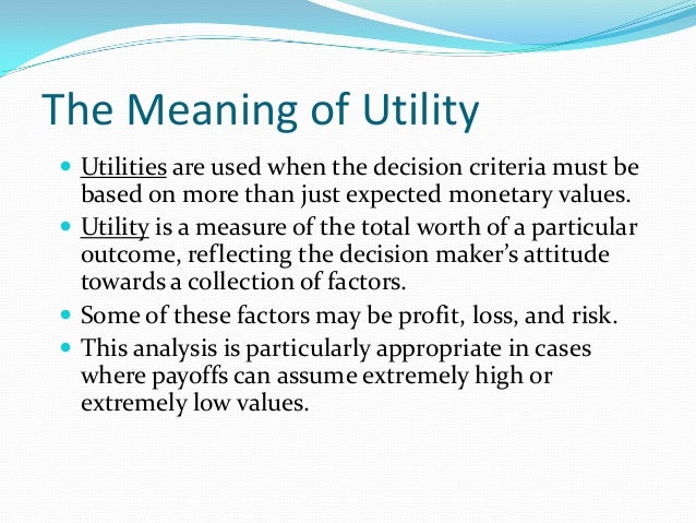 utility and game theory