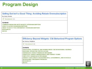 Program Design




13                    www.esource.com || © 2012 E SOURCE
 