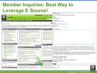 Member Inquiries: Best Way to
    Leverage E Source!




7                              www.esource.com || © 2012 E SOURCE
 