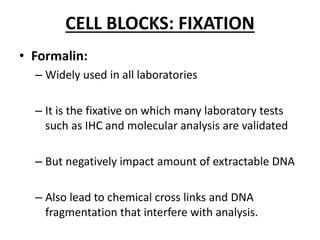 Utility of cell block in cytology. | PPTX