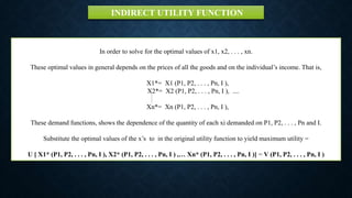 INDIRECT UTILITY FUNCTION AND ROY’S IDENTITIY by Maryam Lone | PPTX ...