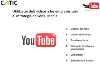 Utilització dels vídeos a les empreses com
a estratègia de Social Media
 