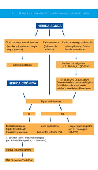 18 Guía práctica de la utilización de antisépticos en el cuidado de heridas 
HERIDA AGUDA 
Cicatrización primera intención...
