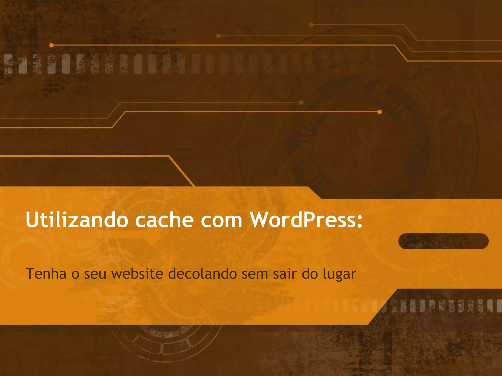 Utilizando cache com WordPress:
Tenha o seu website decolando sem sair do lugar
 