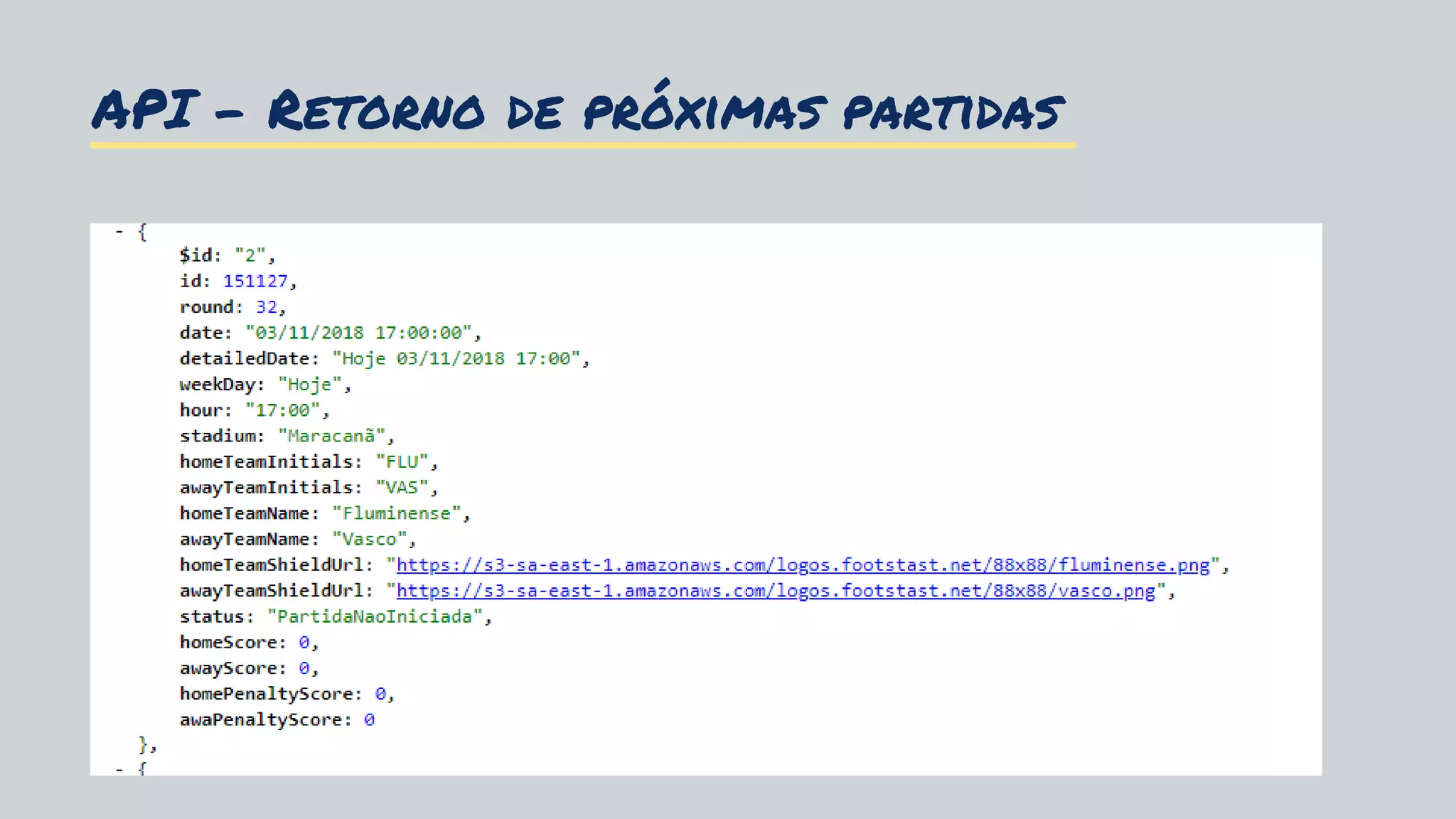 API - Retorno de próximas partidas
 