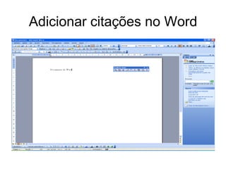 Adicionar citações no Word
 