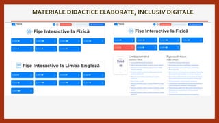 MATERIALE DIDACTICE ELABORATE, INCLUSIV DIGITALE
 