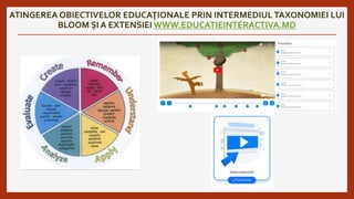ATINGEREA OBIECTIVELOR EDUCAȚIONALE PRIN INTERMEDIUL TAXONOMIEI LUI
BLOOM ȘI A EXTENSIEI WWW.EDUCATIEINTERACTIVA.MD
 