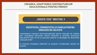 CREAREA / ADAPTAREA CONȚINUTURILOR
EDUCAȚIONALE PENTRU PĂRINȚI
 